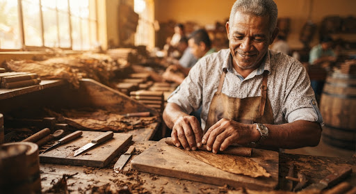 Master torcedor hand-selecting long-filler cigars in Danlí Honduras for Puros Select